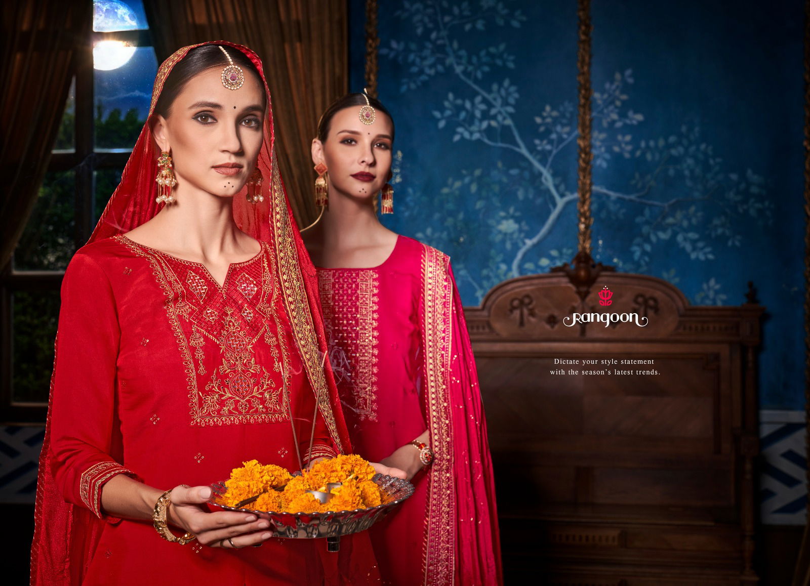 Rangoon Pavitra Silk Embroidery Readymade SUits Catalog
